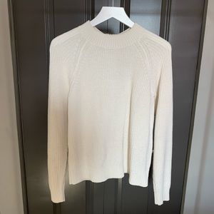 H&M cream full zipper back sweater